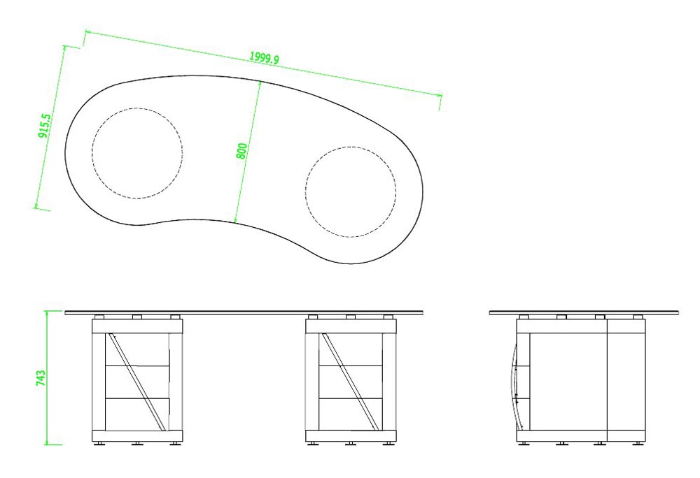 PIMLICO Desk Plan © Peter Stern Furniture Design